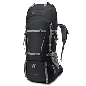 Mountaintop 70L+10L Internal Frame Backpack with Rain Cover