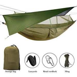 Elevens Outdoor Mosquito Net Hammock with Waterproof Sunshine Tent Rain Fly Tent Tarp review