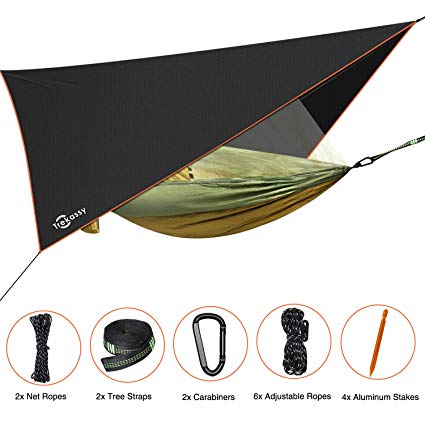Trekassy Portable Double Camping Hammock with Removable Mosquito Bug Net and Rain Fly review