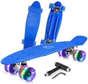 BELEEV Skateboard Complete Mini Cruiser Retro Skateboard