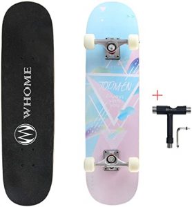 WHOME Pro Skateboard Complete for Adult Youth Kid and Beginner