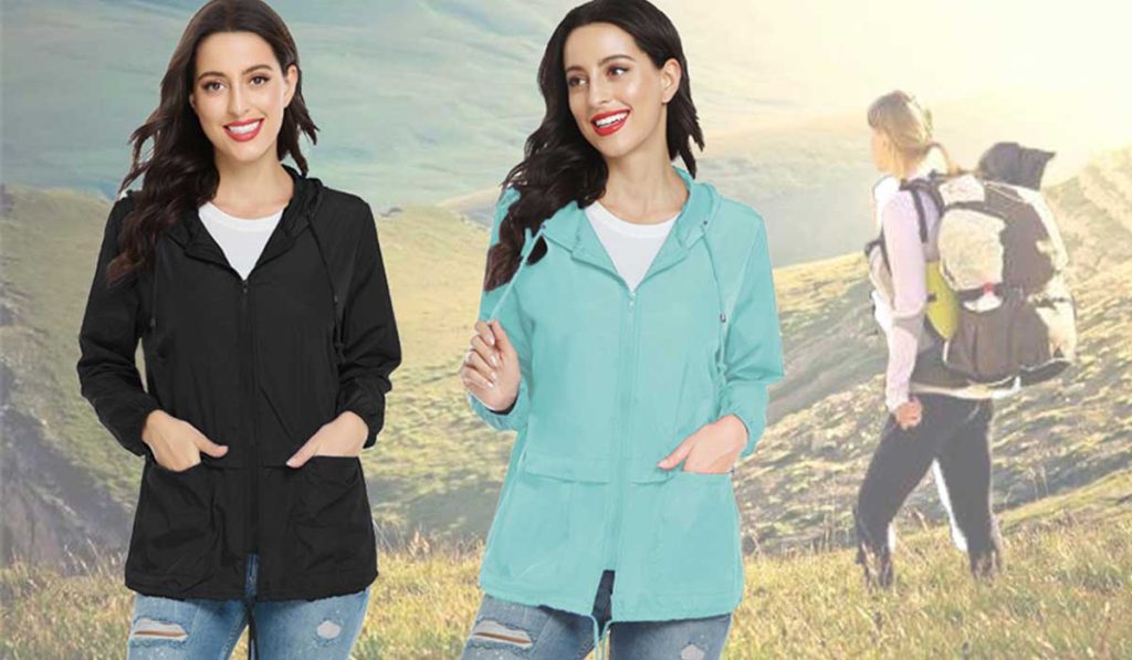 Lightweight Packable Rain Jacket For Women