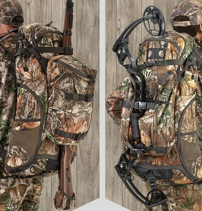 TIDEWE Hunting Pack 3400cu, Silent Frame Hunting Backpack for Bow Rifle Pistol
