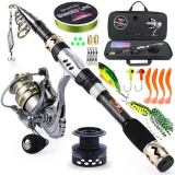 Sougayilang Telescopic Fishing Rod and Fishing Reel Combo Kits