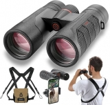 ScoopX 10×40 Ultra HD Binoculars with Phone Adapter and Harness